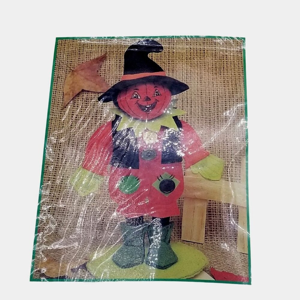 Vintage Homespun Creations-Poseable Figurine Craft Kit -Pumpkin‎ Scare Crow-NIP